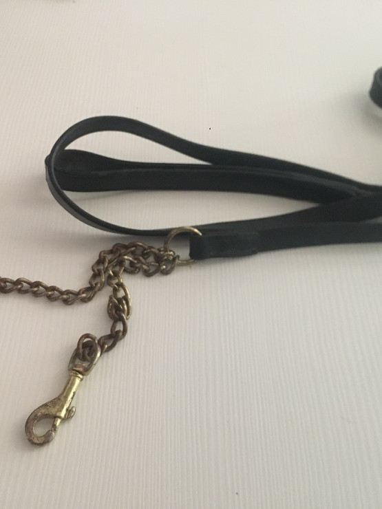 Longe présentation cuir noire occasion