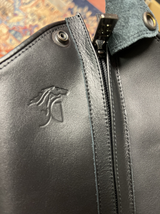 Chaps Sergio Grasso cuir noir (41/35) neuf occasion