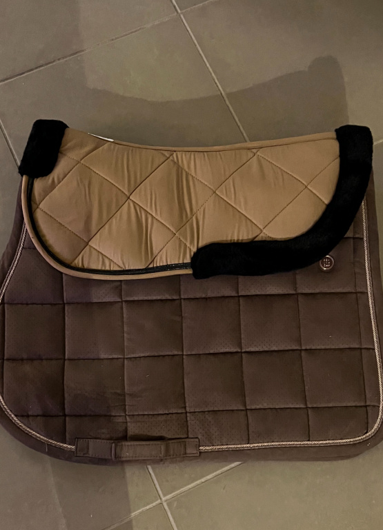 Tapis de selle & amortisseur Equithème marron occasion