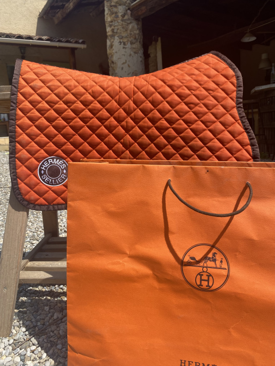 Tapis de selle Hermes orange occasion