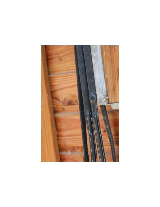 Rênes caoutchouc Penelope luxe noir (cheval) neuf occasion