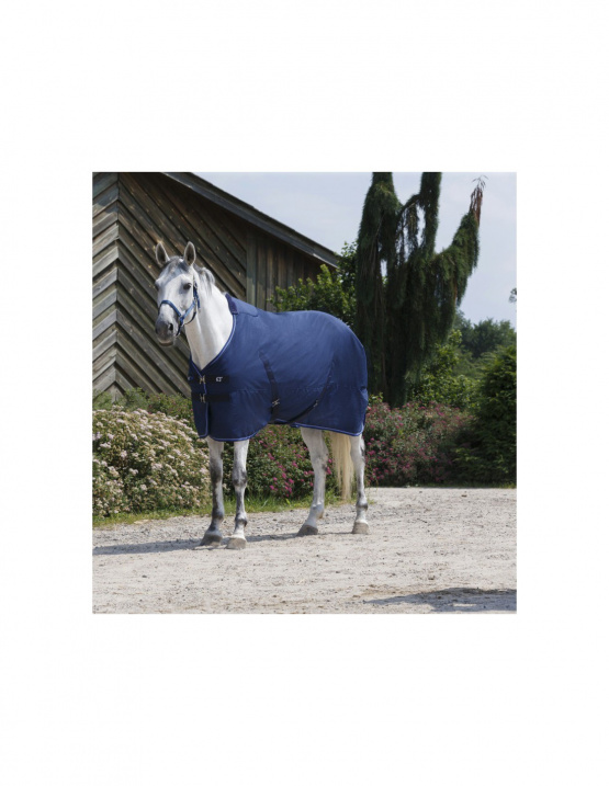 Couverture d'écurie Equithème bleu 145 cm (neuf) occasion