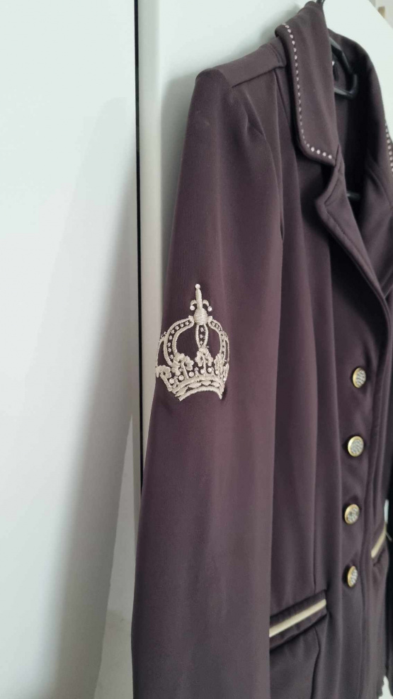 Veste concours Equithème marron strass (36) neuf occasion