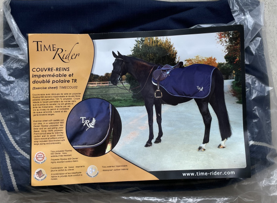 Couvre rein imperméable Time Rider bleu 155 cm (neuf) occasion