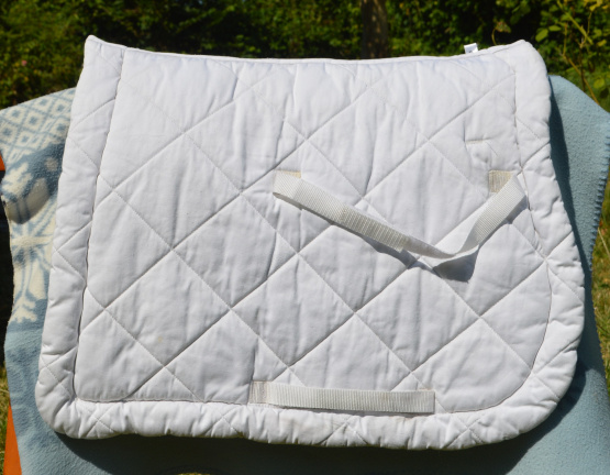 Tapis de selle Equithème blanc (cheval) occasion