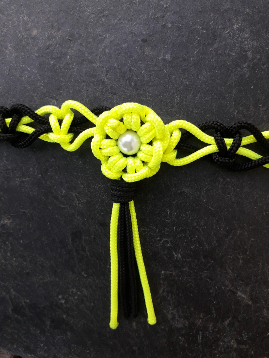 Frontal tressée noir & jaune 34 cm (neuf) occasion