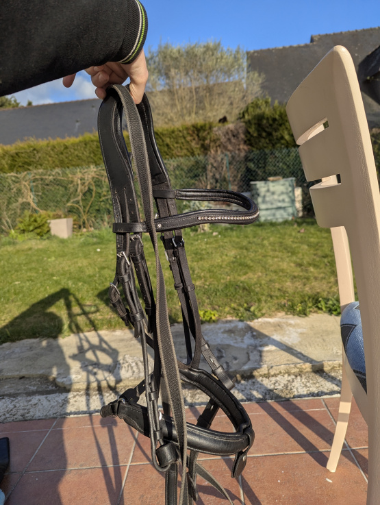 Filet Fouganza cuir noir (cheval) occasion
