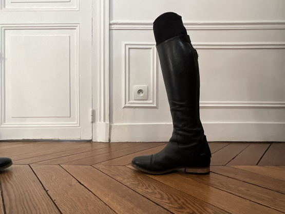 Bottes équitation Equithème Wavy noir sans lacet (37) occasion