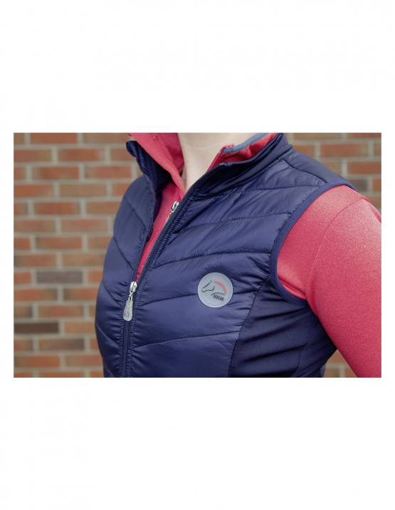 Gilet HKM sans manches en jersey & nylon bleu (XL) neuf occasion