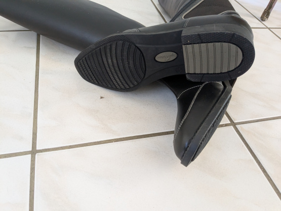 Bottes équitation Equitheme cuir noir (44) neuf occasion