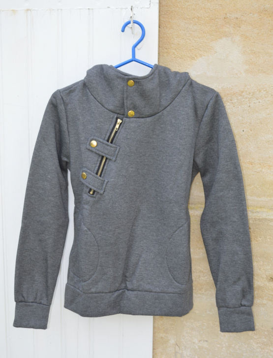 Sweat Meaneor gris avec capuche (M) neuf occasion