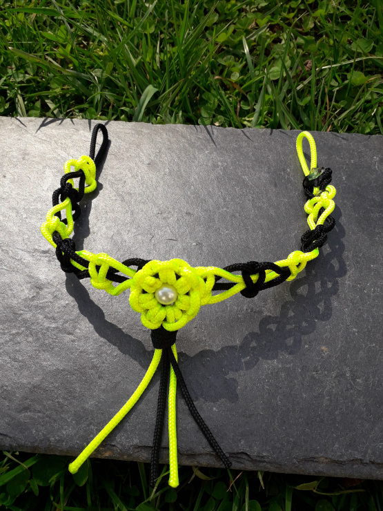 Frontal tressée noir & jaune 34 cm (neuf) occasion