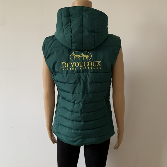 Doudoune Devoucoux sans manche capuche vert S occasion