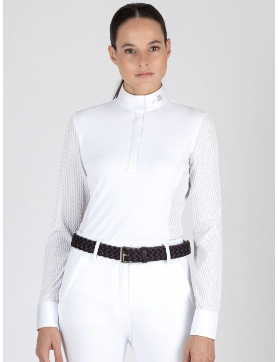 Polo concours Equiline Catic blanc (L) neuf occasion