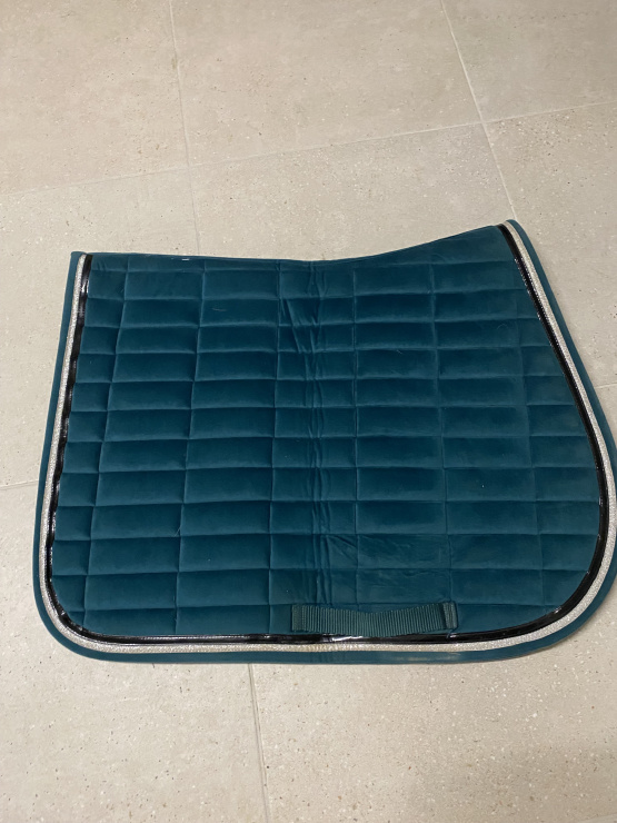 Tapis de selle Equithème vert sapin velour occasion