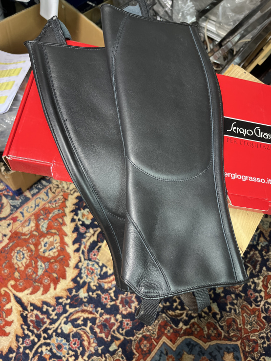 Chaps Sergio Grasso cuir noir (41/35) neuf occasion