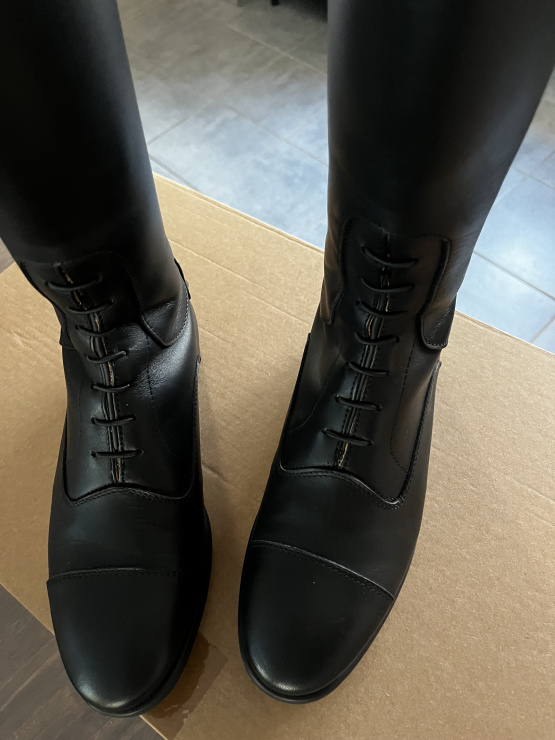 Bottes équitation Fellini cuir noir (38) neuf occasion