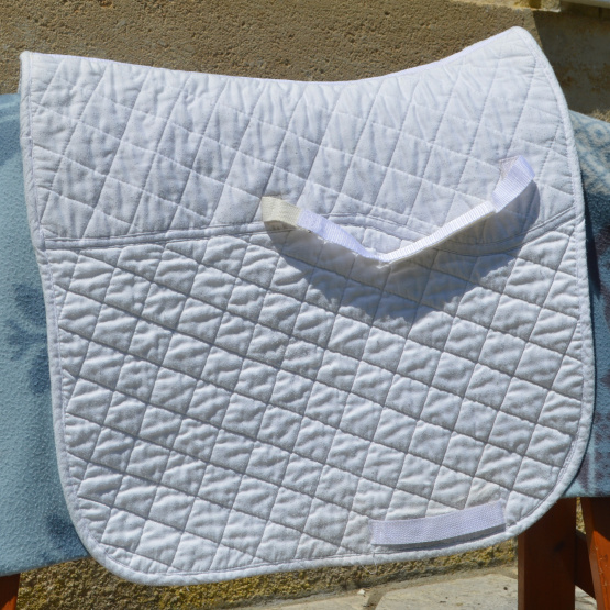 Tapis de selle dressage blanc occasion