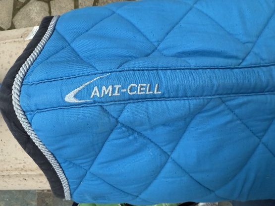Ensemble tapis de selle + bonnet Lami-Cell bleu (poney) occasion