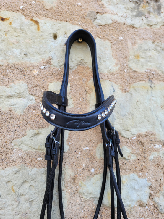 Bride dressage Dy'on cuir rond (cheval) occasion