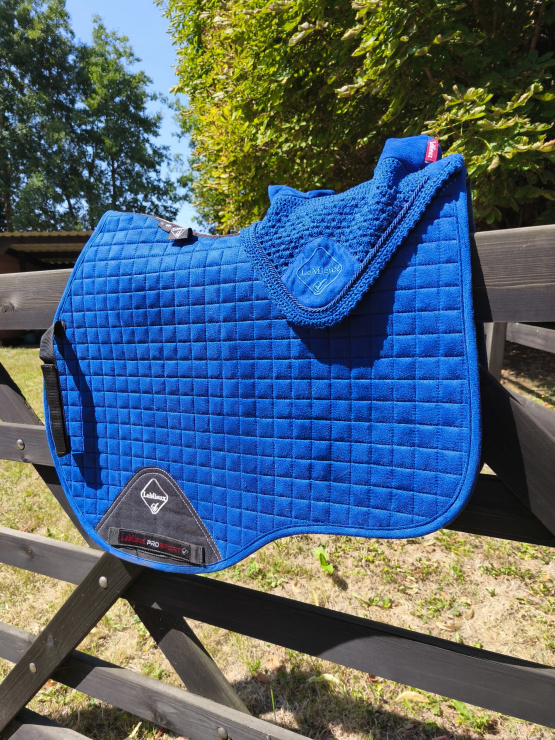Lot Tapis de selle & bonnet Lemieux bleu( cheval) occasion