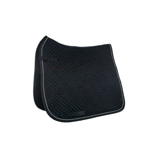 Tapis de selle surpiqué HKM noir doré (Poney) neuf occasion