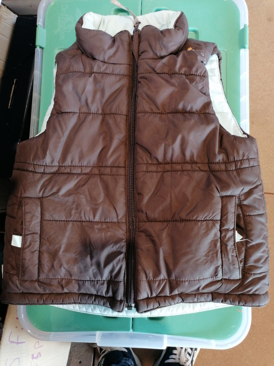Doudoune Fouganza réversible marron & bleu (6 ans) occasion