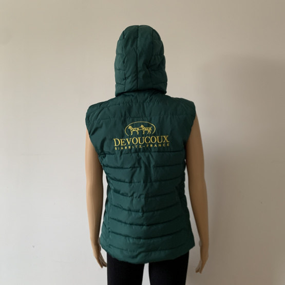 Doudoune Devoucoux sans manche capuche vert S occasion