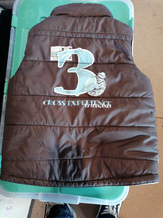 Doudoune Fouganza réversible marron & bleu (6 ans) occasion