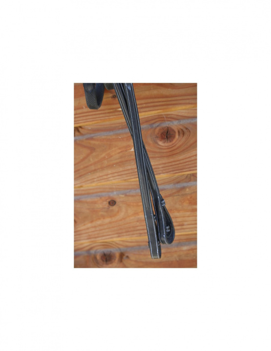 Rênes caoutchouc Penelope luxe noir (cheval) neuf occasion