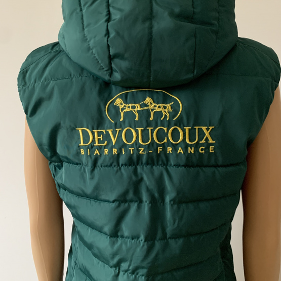 Doudoune Devoucoux sans manche capuche vert S occasion