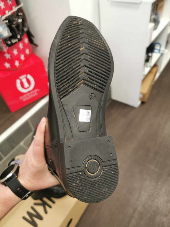 Bottes équitation HKM cuir noir 38 (neuf) occasion