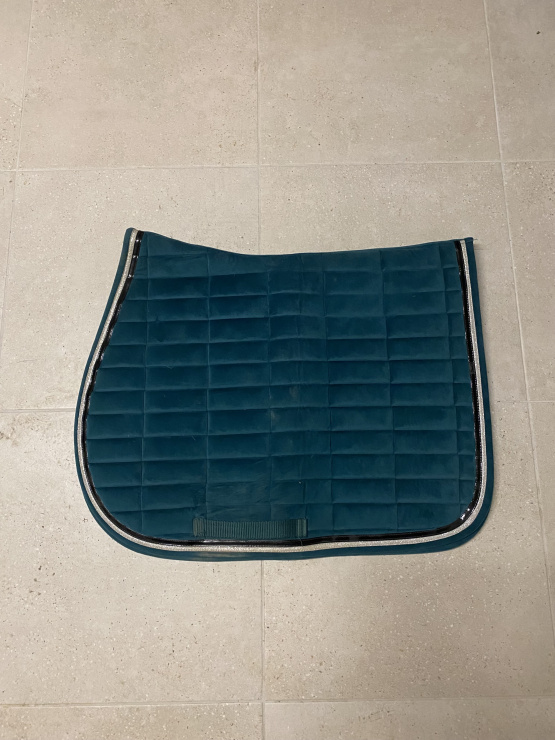 Tapis de selle Equithème vert sapin velour occasion