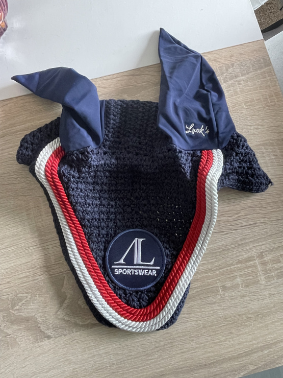 Bonnet A. Ledermann rouge & bleu (cheval) neuf occasion