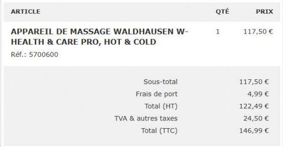 Appareil de massage Waldhausen health & care pro occasion Appareil de massage Waldhausen health & care pro occasion