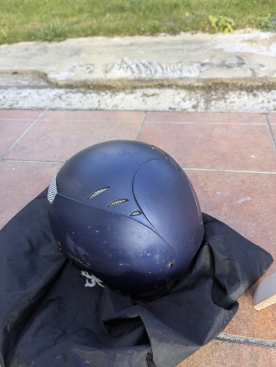 Casque de cross Equithème avec toque bleu (56) occasion