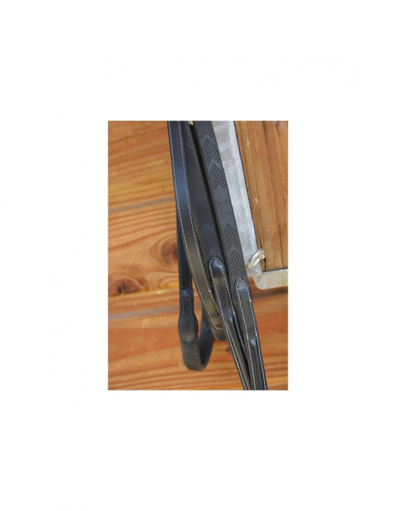Rênes caoutchouc Penelope luxe noir (cheval) neuf occasion