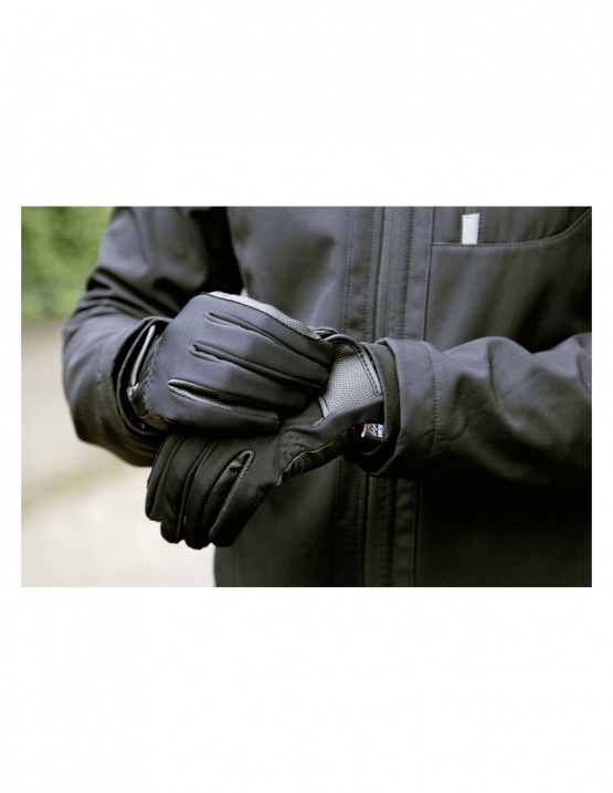 Gants HKM softshell noir (12 ans) neuf occasion