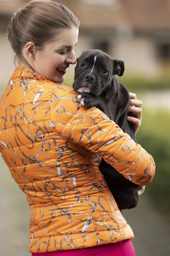 Blouson matelassé HKM Allure orange (XXS) neuf occasion