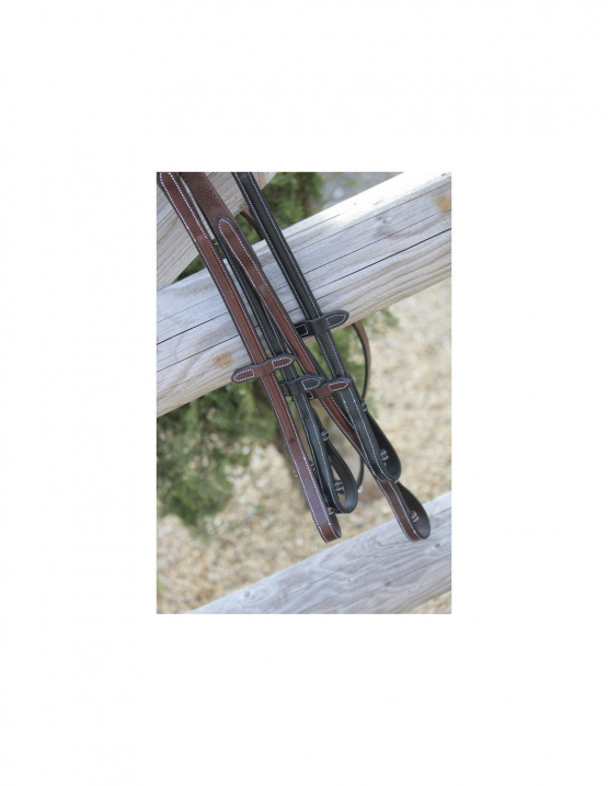 Rênes caoutchouc Penelope luxe noir (cheval) neuf occasion