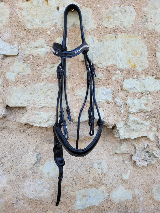 Bride dressage Dy'on cuir rond (cheval) occasion