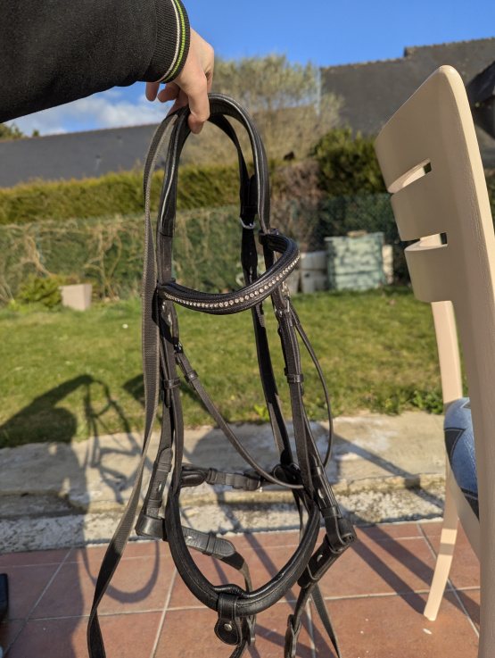 Filet Fouganza cuir noir (cheval) occasion
