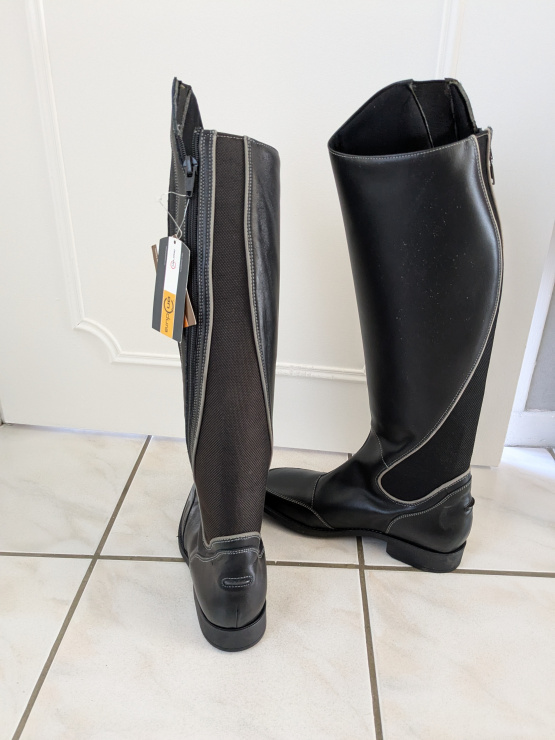 Bottes équitation Equitheme cuir noir (44) neuf occasion