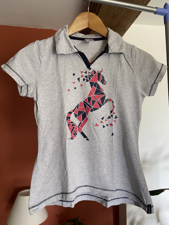Polo Fouganza manches courtes gris (12 ans) occasion