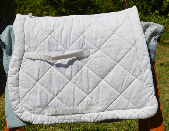 Tapis de selle Equithème blanc (cheval) occasion