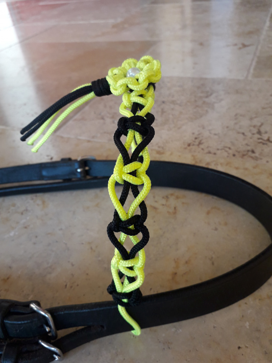 Frontal tressée noir & jaune 34 cm (neuf) occasion