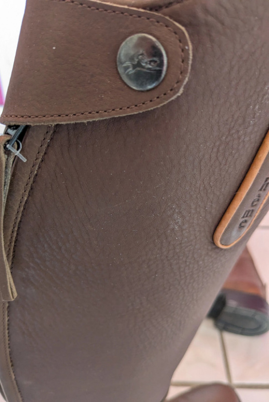 Bottes équitation Equithème cuir marron (36) occasion