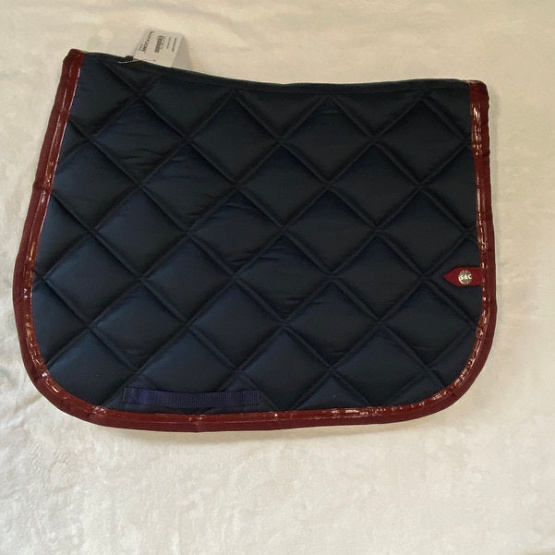 Tapis de selle Animatrice double carre marine & grenat (neuf) occasion