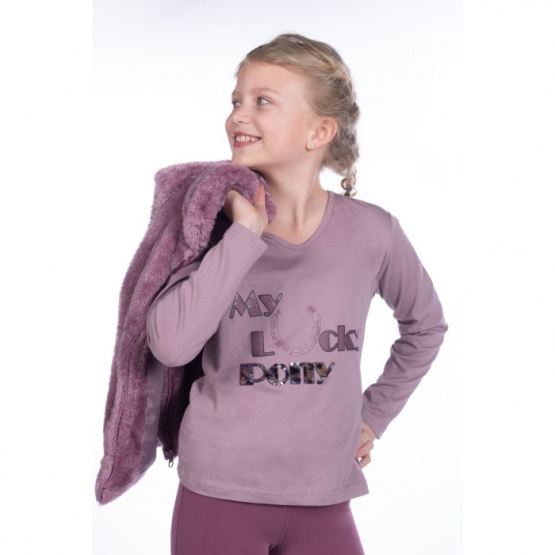 Tee shirt HKM manche longue alva print mauve (5 ans) neuf occasion