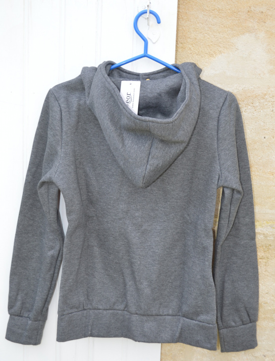 Sweat Meaneor gris avec capuche (M) neuf occasion